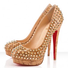 Christian Louboutin Bianca Spikes 140mm Platforms Gold