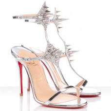 Christian Louboutin Lady Max 100mm Sandals Argento