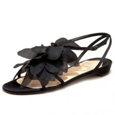 Christian Louboutin Petal Crepe Sandals Black