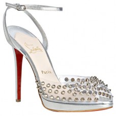 Christian Louboutin Jeannette SPiked 120mm Sandals Silver