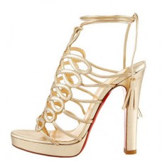 Christian Louboutin Tasseled 120mm Sandals Gold
