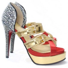 Christian Louboutin Ambertina 140mm Sandals Mandarin Red