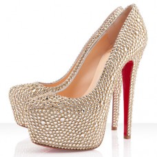 Christian Louboutin Daffodile Strass 160mm Platforms Gold