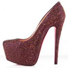 Christian Louboutin Daffodile Strass 160mm Platforms Plum