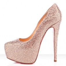 Christian Louboutin Daffodile Strass 160mm Platforms Light Peach