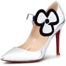 Christian Louboutin Pensee 100mm Mary Jane Pumps Silver Christian Louboutin Pensee 100mm Mary Jane Pumps Silver