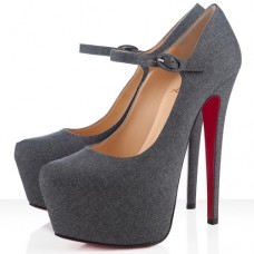 Christian Louboutin Lady Daf 160mm Mary Jane Pumps Light Grey