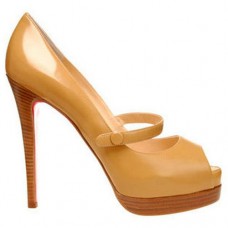 Christian Louboutin No Barre 140mm Mary Jane Pumps Brown Christian Louboutin No Barre 140mm Mary Jane Pumps Brown