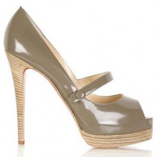 Christian Louboutin No Barre 140mm Mary Jane Pumps Grey Christian Louboutin No Barre 140mm Mary Jane Pumps Grey