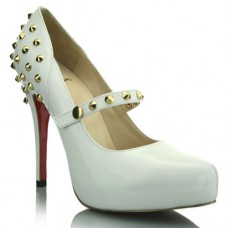 Christian Louboutin Mad 120mm Mary Jane Pumps White