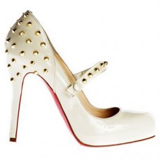 Christian Louboutin Mad 120mm Mary Jane Pumps White Christian Louboutin Mad 120mm Mary Jane Pumps White