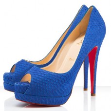 Christian Louboutin Altadama 140mm Peep Toe Pumps Blue Powder Christian Louboutin Altadama 140mm Peep Toe Pumps Blue Powder
