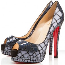 Christian Louboutin Sobek 100mm Peep Toe Pumps Navy Christian Louboutin Sobek 100mm Peep Toe Pumps Navy