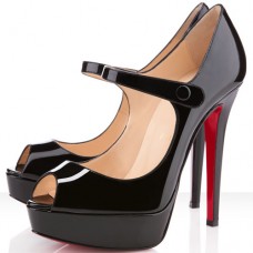 Christian Louboutin Bana 140mm Peep Toe Pumps Black