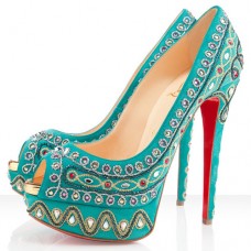 Christian Louboutin Bollywoody 140mm Peep Toe Pumps Caraibes Christian Louboutin Bollywoody 140mm Peep Toe Pumps Caraibes