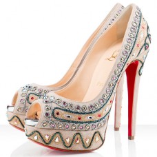 Christian Louboutin Bollywoody 140mm Peep Toe Pumps Taupe Christian Louboutin Bollywoody 140mm Peep Toe Pumps Taupe