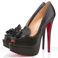 Christian Louboutin Alta Campus 140mm Peep Toe Pumps Black Christian Louboutin Alta Campus 140mm Peep Toe Pumps Black
