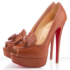 Christian Louboutin Alta Campus 140mm Peep Toe Pumps Fauve Christian Louboutin Alta Campus 140mm Peep Toe Pumps Fauve