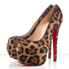 Christian Louboutin Highness 160mm Peep Toe Pumps Leopard