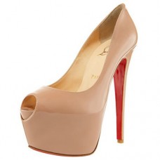 Christian Louboutin Highness 160mm Peep Toe Pumps Beige