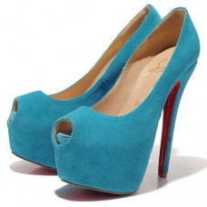 Christian Louboutin Highness 160mm Peep Toe Pumps Caraibes