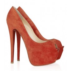 Christian Louboutin Highness 160mm Peep Toe Pumps Orange