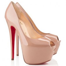 Christian Louboutin Highness 160mm Peep Toe Pumps Nude