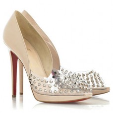Christian Louboutin Engin 120mm Peep Toe Pumps Nude