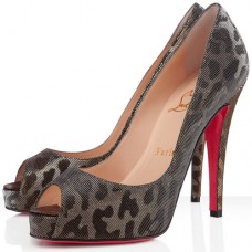 Christian Louboutin Very Prive 120mm Peep Toe Pumps Gold