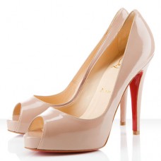 Christian Louboutin Very Prive 120mm Peep Toe Pumps Nude