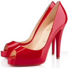 Christian Louboutin Very Prive 120mm Peep Toe Pumps Red Christian Louboutin Very Prive 120mm Peep Toe Pumps Red