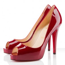Christian Louboutin Very Prive 120mm Peep Toe Pumps Dark red