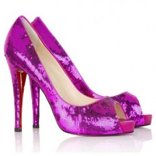 Christian Louboutin Very Prive 120mm Peep Toe Pumps Parme