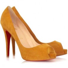 Christian Louboutin Very Prive 120mm Peep Toe Pumps Brown Christian Louboutin Very Prive 120mm Peep Toe Pumps Brown
