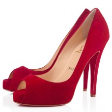 Christian Louboutin Very Prive 120mm Peep Toe Pumps Red Christian Louboutin Very Prive 120mm Peep Toe Pumps Red