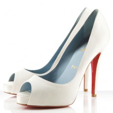 Christian Louboutin Very Prive 120mm Peep Toe Pumps Off White Christian Louboutin Very Prive 120mm Peep Toe Pumps Off White