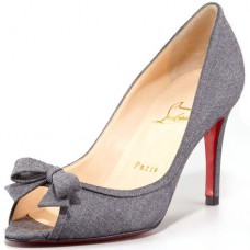 Christian Louboutin Milady 80mm Peep Toe Pumps Light Grey