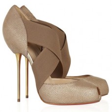 Christian Louboutin Big Dorcet 120mm Peep Toe Pumps Beige Christian Louboutin Big Dorcet 120mm Peep Toe Pumps Beige