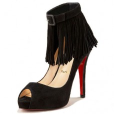Christian Louboutin Short Tina Fringe 120mm Special Occasion Black