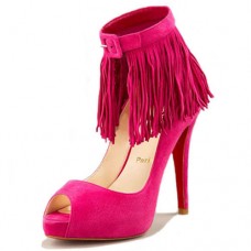 Christian Louboutin Short Tina Fringe 120mm Special Occasion Pink
