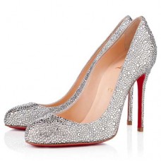 Christian Louboutin Fifi Strass 100mm Pumps Silver