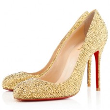 Christian Louboutin Fifi Strass 100mm Pumps Yellow