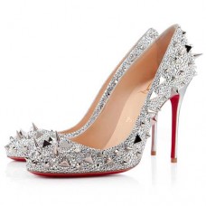 Christian Louboutin Fifi Strass 100mm Pumps Silver