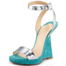 Christian Louboutin Djaldos Spechio Colorblock Wedges Caraibes