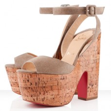 Christian Louboutin Super Dombasle 140mm Wedges Taupe