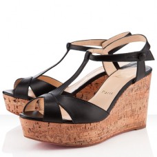 Christian Louboutin Marina Liege 100mm Wedges Black