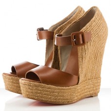 Christian Louboutin Praia Espadrille 140mm Wedges Brown