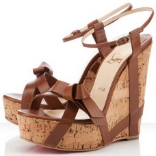 Christian Louboutin Miss Cristo 140mm Wedges Brown