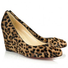 Christian Louboutin Peanut 80mm Wedges Leopard