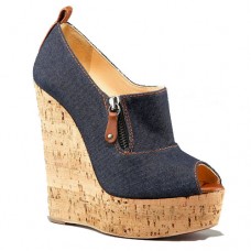 Christian Louboutin Deroba Denim 140mm Wedges Blue